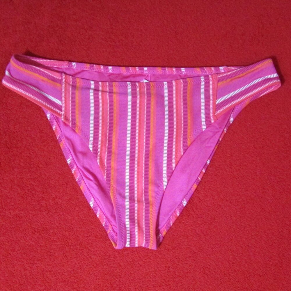 Trina Turk Swim Bottoms Hipster Pink Stripes Bathing Suit